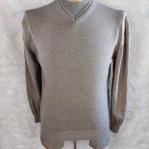 Kirkland Signature Men's Beige 100% Extra Fine Merino Wool Sweater Size L